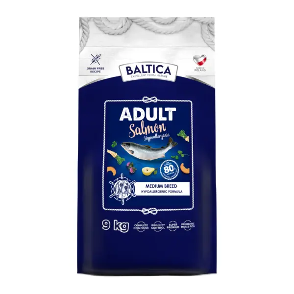 Sucha karma Baltica hipoalergiczna z łososiem dla średnich Psów 9kg