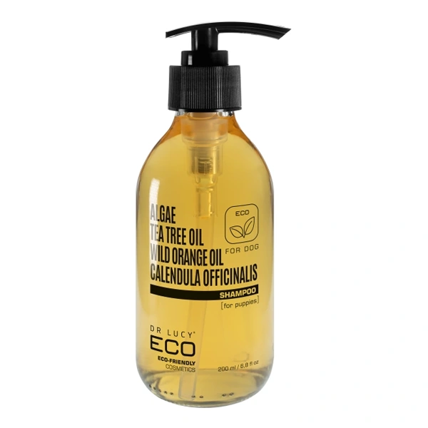 Szampon dla szczeniąt w szklanej butelce z pompką 200ml