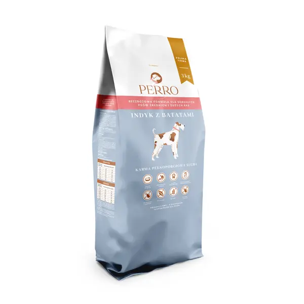 Sucha karma Perro dla średnich i dużych ras o smaku indyka z batatami 3kg