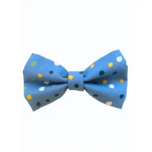 Muszka w kolorze niebieskim w kolorowe grochy dla Psa lub Kota. Produkt handmade natimals