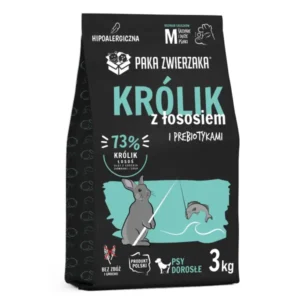 Karma dla średnich Psów królik z łososiem 3kg Paka Zwierzaka