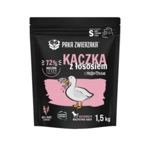 Karma dla Szczeniąt kaczka z łososiem 1,5kg Paka Zwierzaka