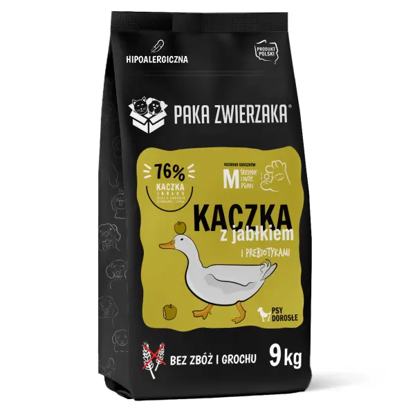Karma kaczka z jabłkiem 9kg dla psa Paka Zwierzaka