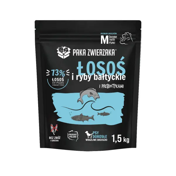 Karma sucha łosoś z rybami bałtyckimi dla Psa 3kg Paka Zwierzaka