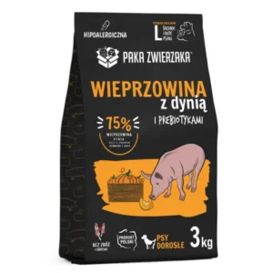 Karma sucha wieprzowina z dynią dla dużych Psów 3kg Paka Zwierzaka