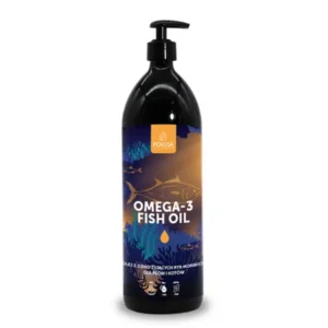 Olej Omega-3 1000ml dla Psa i Kota, w szklanej brązowej butelce z pompką, producent Pokusa