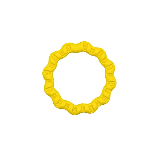 Szarpak i ring do rzucania dla Psa mini - zabawka 2w1 od Fiboo, kolor żółty