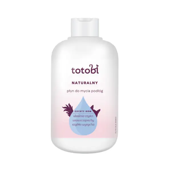 Naturalny płyn do mycia podłóg 500ml w białej butelce z nakrętką z etykietą producent Totobi