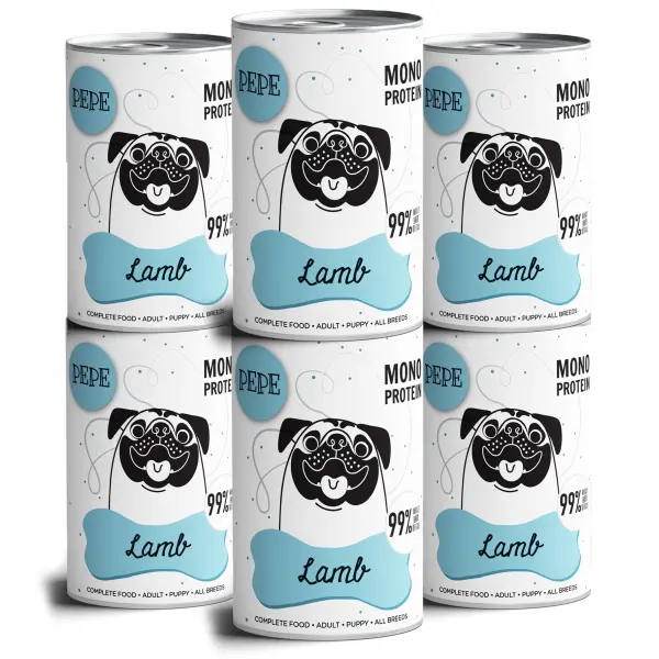 Karma mokra - Jagnięcina - Zestaw 6 puszek 400g PEPE