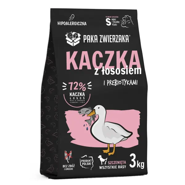 Kaczka z łososiem dla szczeniąt 3kg