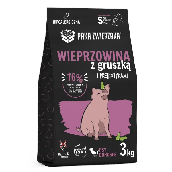 Karma sucha wieprzowina z gruszką dla psów 3kg