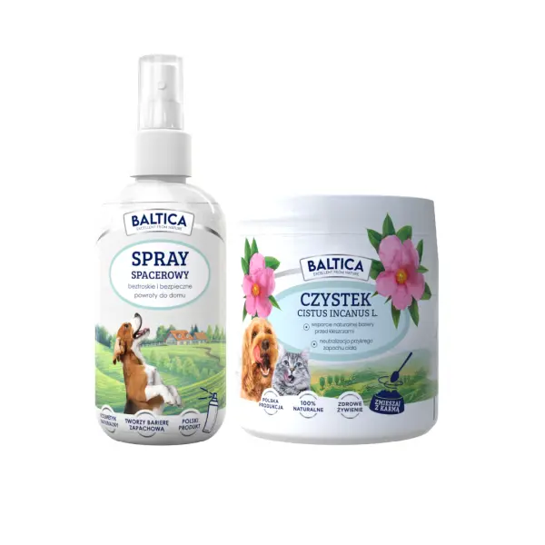 Zestaw na kleszcze dla Psa - Naturalny spray na kleszcze, pchły i komary 100ml + czystek 50g Baltica